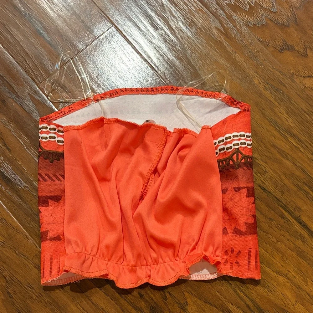 Disneys Moana Costume Red and Orange Two-Piece Skirt Set 4-6x